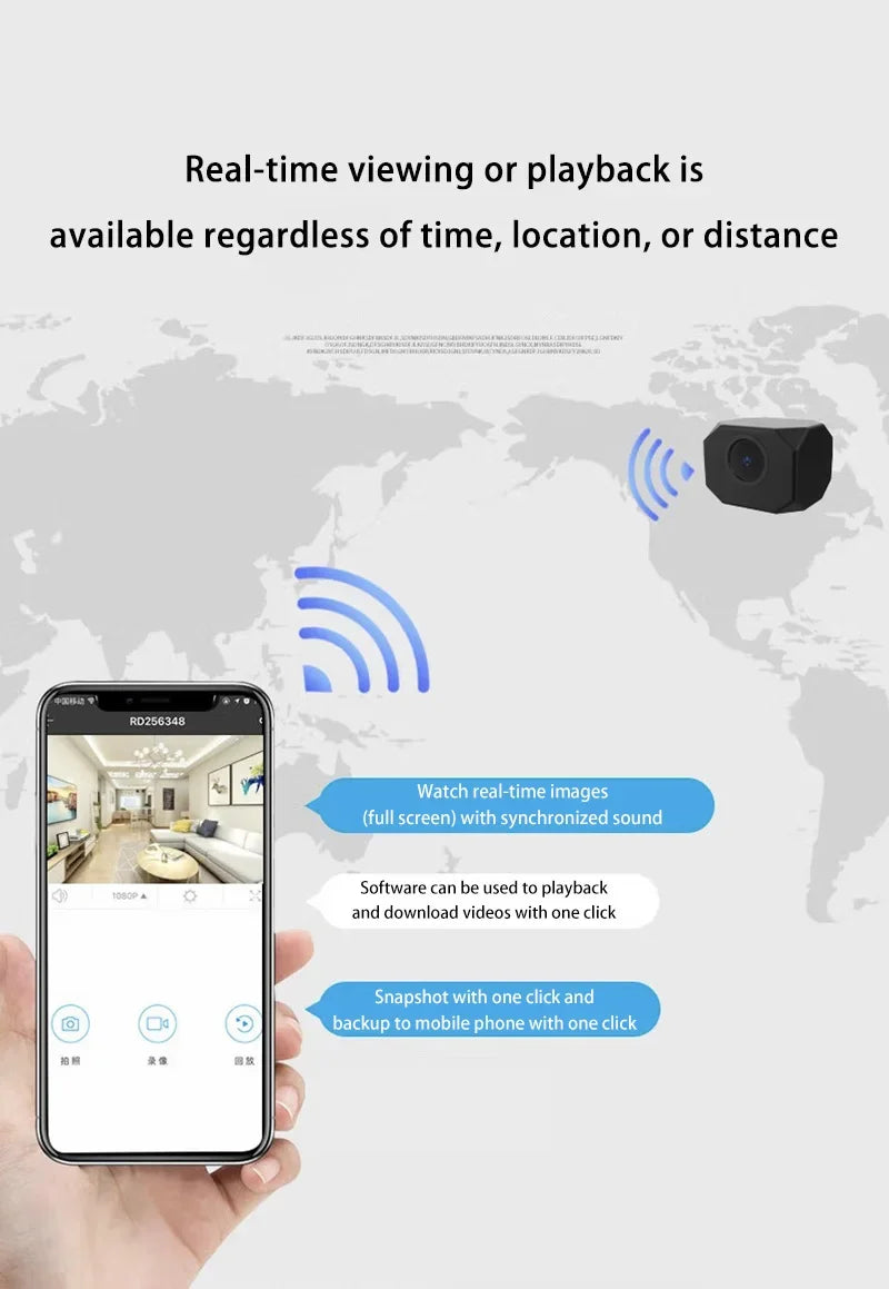 Xiaomi 1080P HD Mini Camera WiFi IP AP Remote Monitoring Lightweight Portable Camcorder Smart Home Surveillance Security Cam