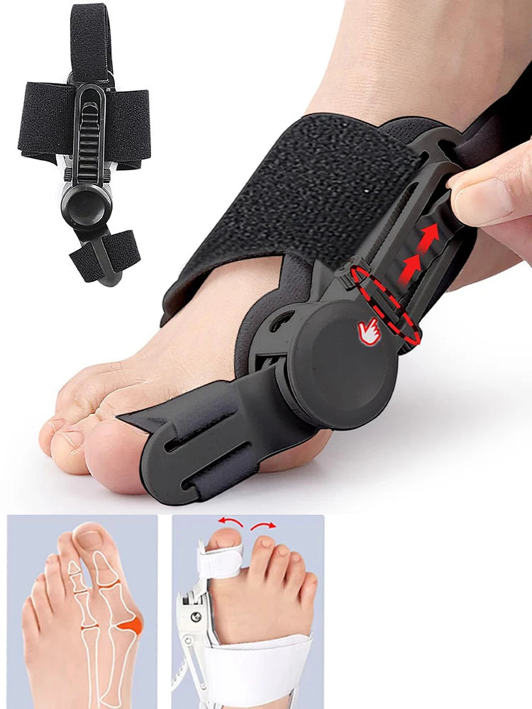 Adjustable Toe Corrector Unisex Bunion Foot Hallux Valgus Braces Rotatable Toe Separator Straightener for Left and Right Foot