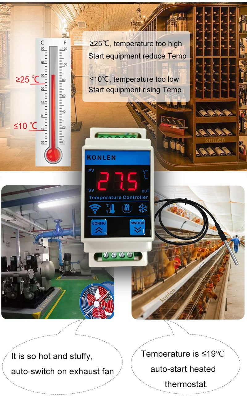 Tuya WIFI Temperature Sensor Thermometer Controller Freezer Fridge Heating Thermostat Smart Life Aquarium Incubator Temp Logger