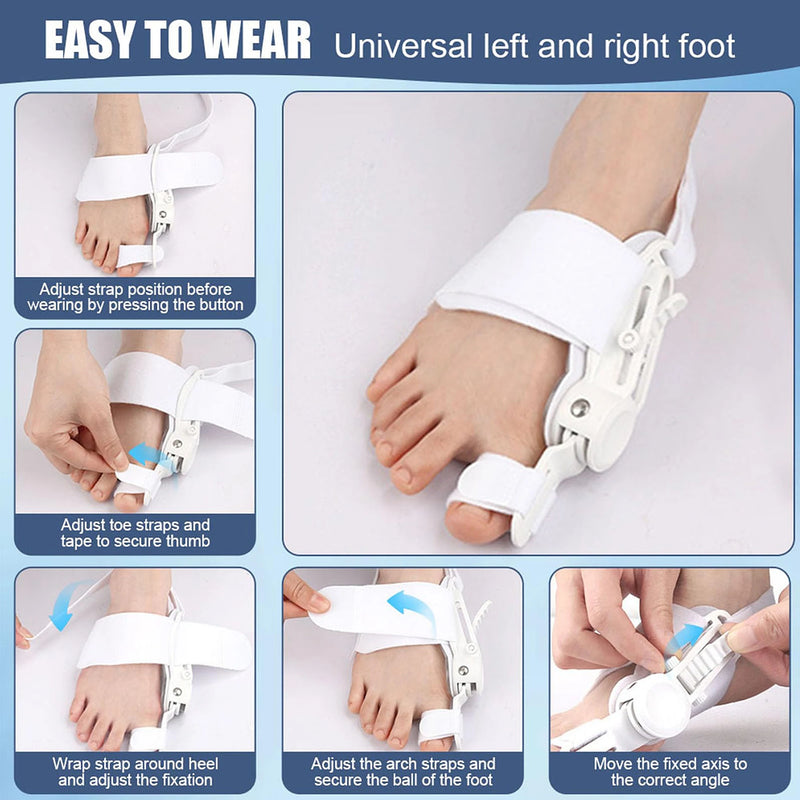 Adjustable Toe Corrector Unisex Bunion Foot Hallux Valgus Braces Rotatable Toe Separator Straightener for Left and Right Foot