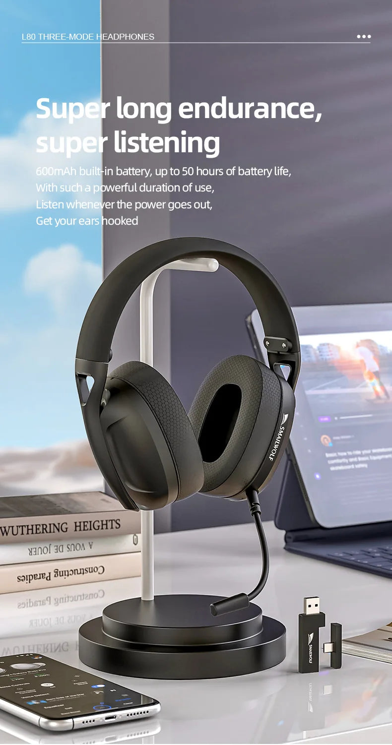 SMAILWOLF Bluetooth headset wireless wired three-mode with microphone lightweight entertainment game desktop laptop