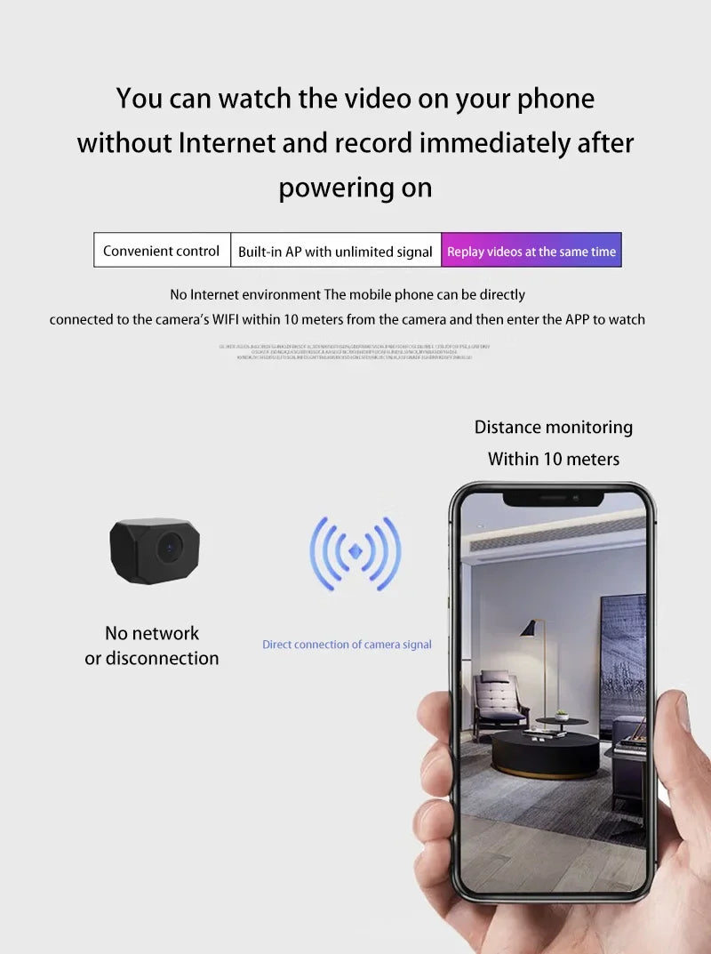 Xiaomi 1080P HD Mini Camera WiFi IP AP Remote Monitoring Lightweight Portable Camcorder Smart Home Surveillance Security Cam