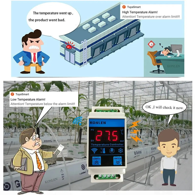 Tuya WIFI Temperature Sensor Thermometer Controller Freezer Fridge Heating Thermostat Smart Life Aquarium Incubator Temp Logger