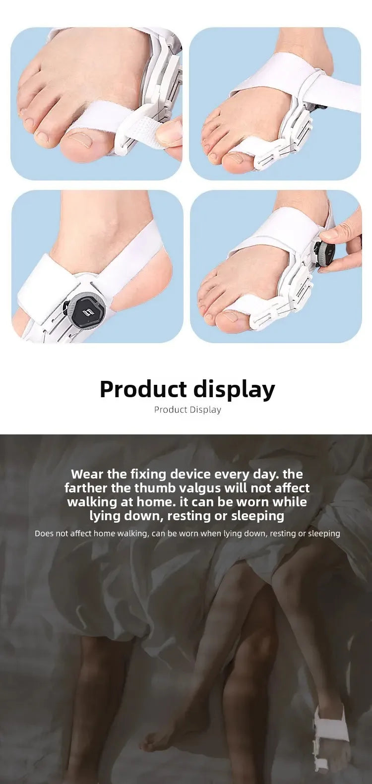 1PC Bunion Corrector Unisex Foot Hallux Valgus Braces Rotatable Toe Separator Straightener Adjustable Finger Toe Corrector