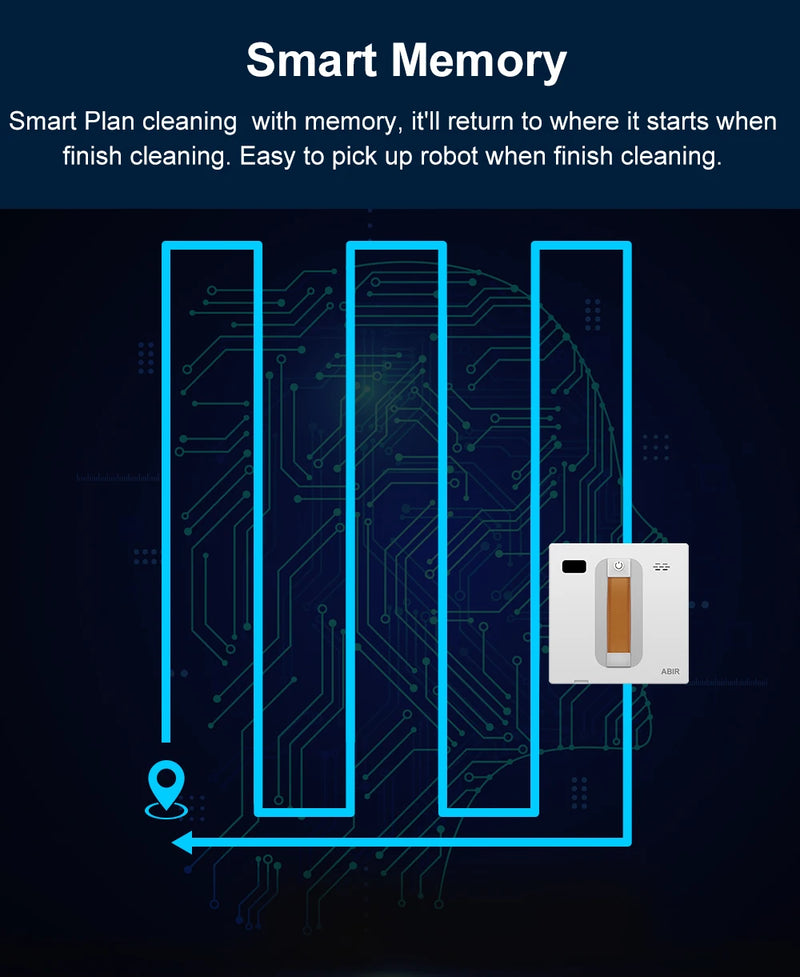 ABIR WD8 Robot Window Vacuum Cleaner,Dual Water Spray,Laser Sensor,Smart Home Glass Wall Wet Dry Cleaning ,APP&Remote Control