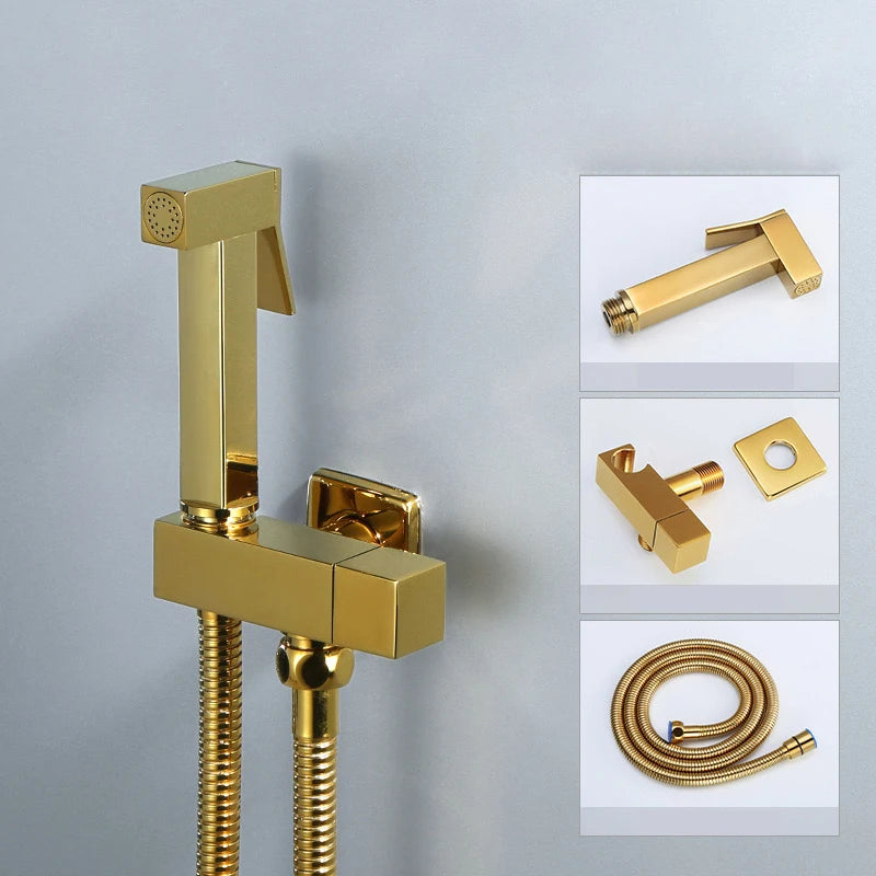 Black Bidet Faucet Bathroom Single Cold Water Toilet Bidet Sprayer Gun Lavatory Stainless Steel Wall Mount Shower Woman Cleaner