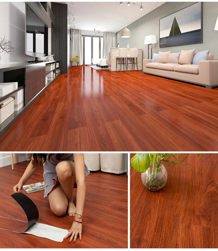 91x15cm 3D Sself-adhesive floor sticker Thicken Wood Grain Floor Wallpaper 3d Wall Sticker Waterproof room wear-resistant sticke