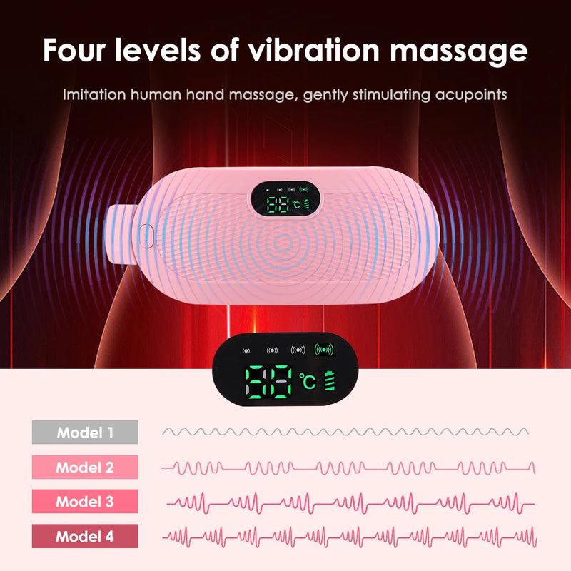 USB Uterine Warm Belt Pain Relief Menstrual Abdomen Stomach Back Waist Infrared Heating Hot Compress Vibration Massager Brace