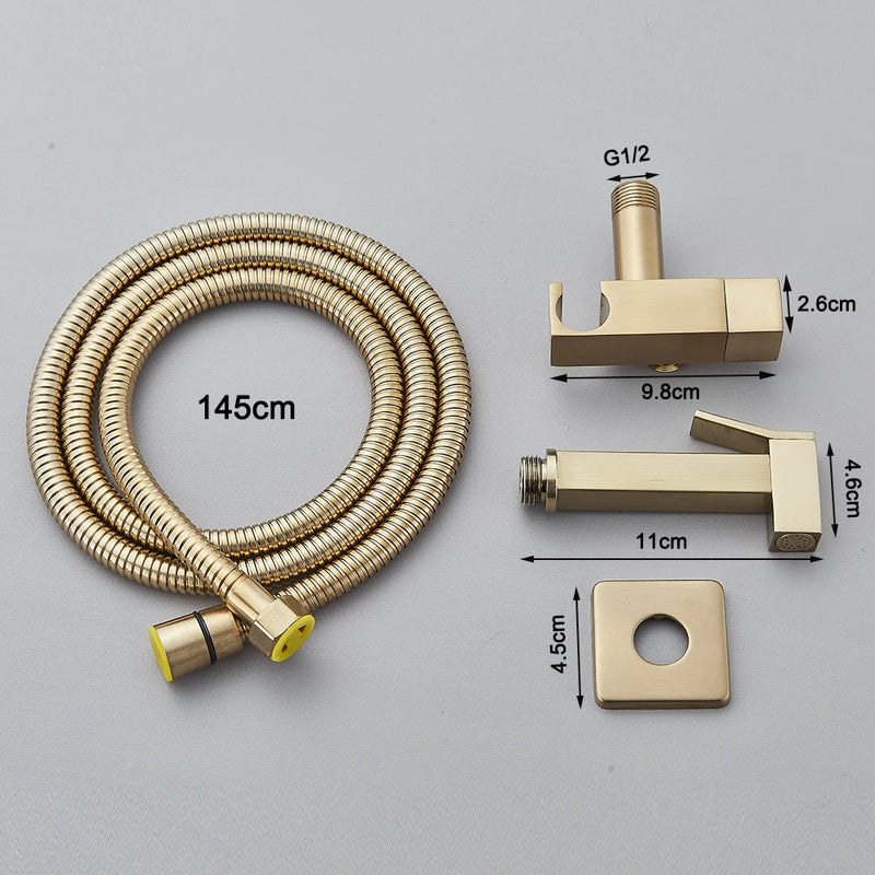 Black Bidet Faucet Bathroom Single Cold Water Toilet Bidet Sprayer Gun Lavatory Stainless Steel Wall Mount Shower Woman Cleaner