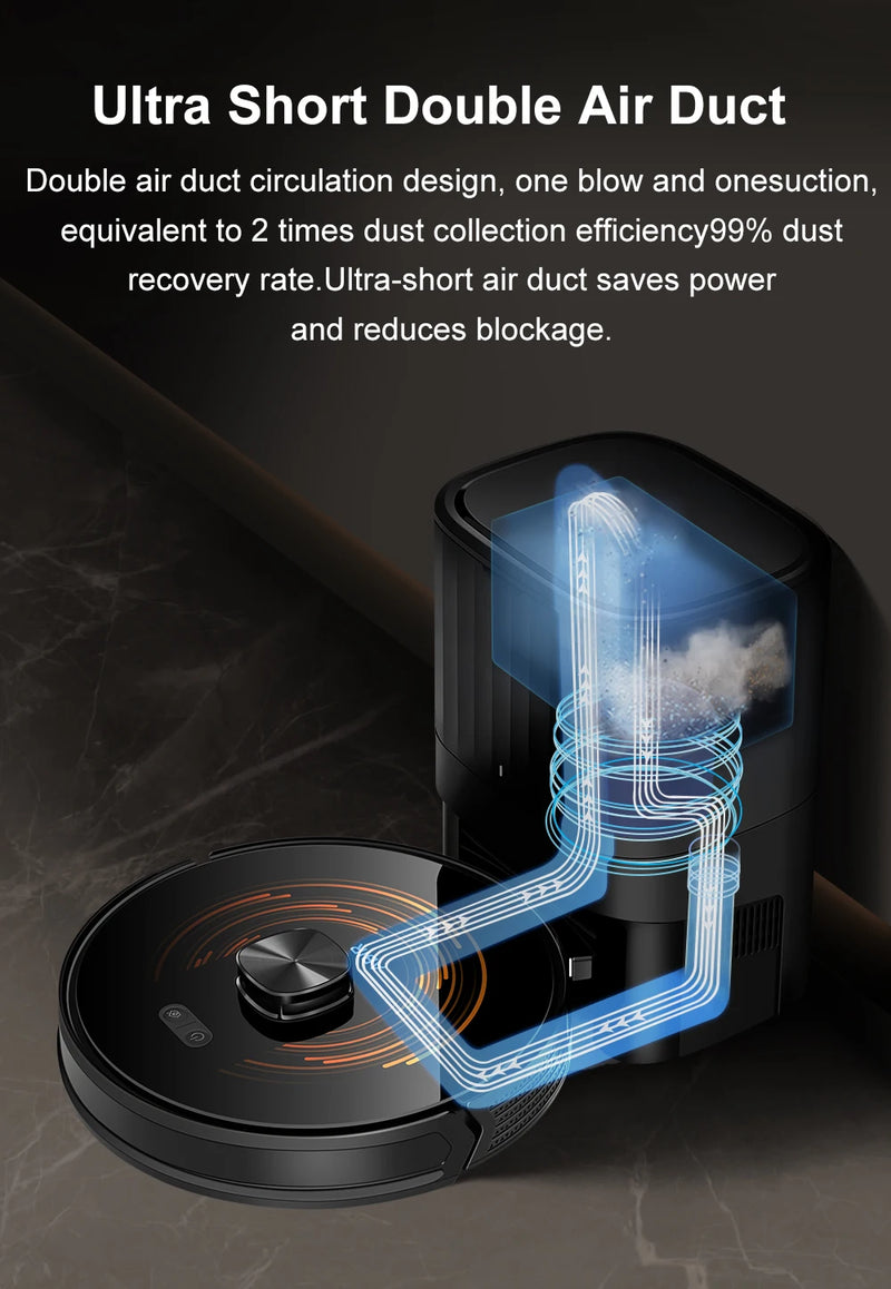 Robot Vacuum Cleaner K30 Self-cleaning dustbin, Dual Laser,UV Spot Cleaning,240mins Runtime, Auto Smart Carpet Floor Washing