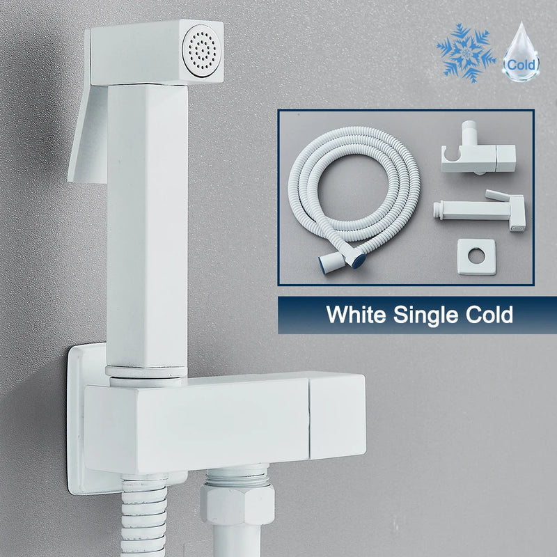 Black Bidet Faucet Bathroom Single Cold Water Toilet Bidet Sprayer Gun Lavatory Stainless Steel Wall Mount Shower Woman Cleaner