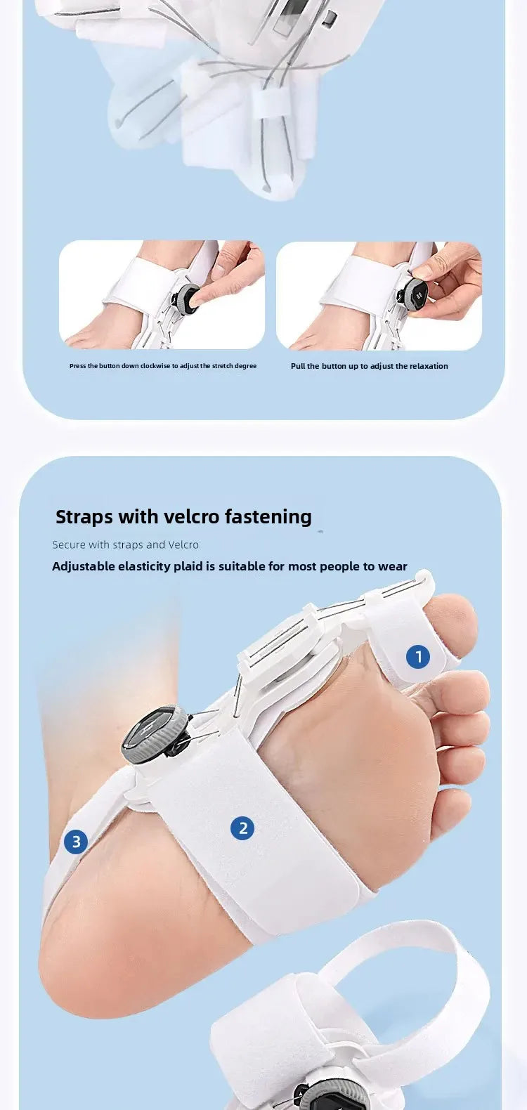 1PC Bunion Corrector Unisex Foot Hallux Valgus Braces Rotatable Toe Separator Straightener Adjustable Finger Toe Corrector