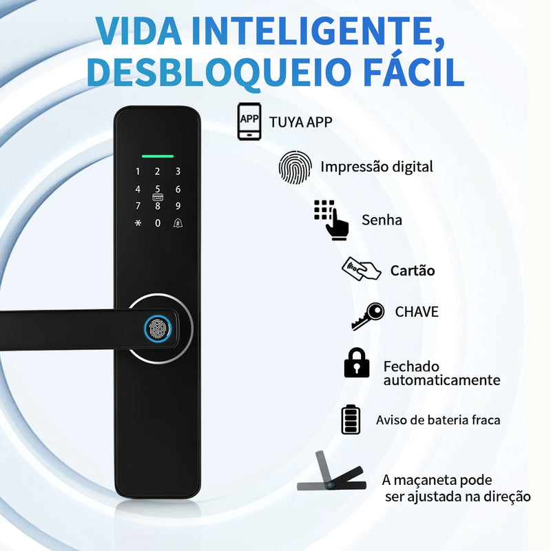 Do Brasil digital electronic lock tuya wifi smart lock biometric digital lock fingerprint lock for home house apartment