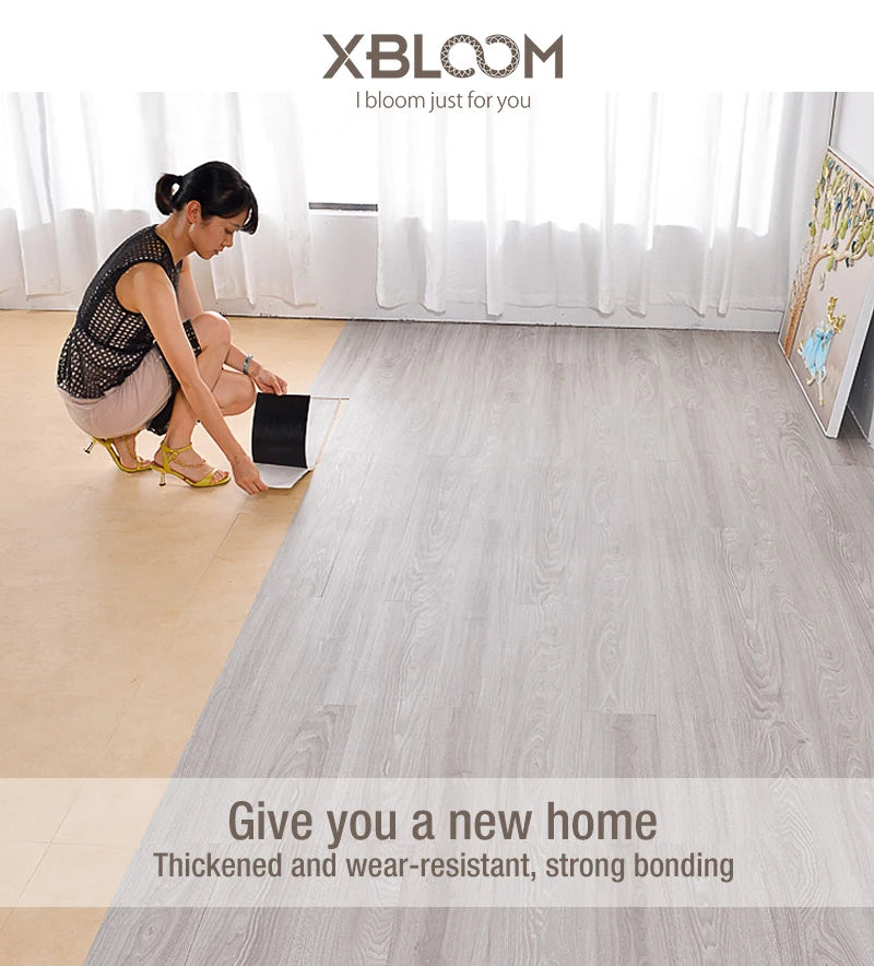 91x15cm 3D Sself-adhesive floor sticker Thicken Wood Grain Floor Wallpaper 3d Wall Sticker Waterproof room wear-resistant sticke