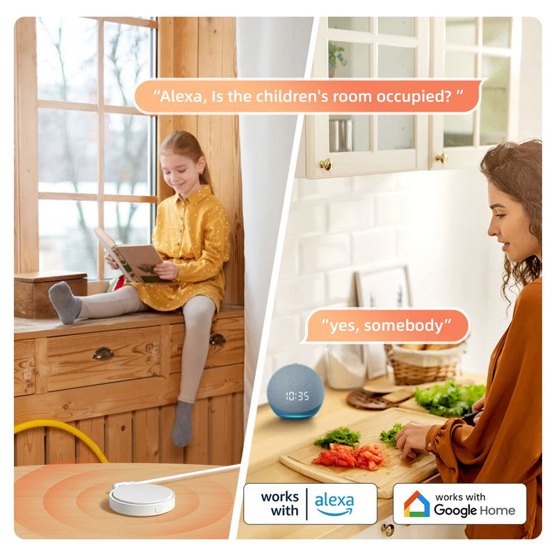 AVATTO Tuya WiFi Human Presence Sensor Millimeter Wave Radar PIR Motion Sensor Burglar Alarm Detection For Alexa Google Home