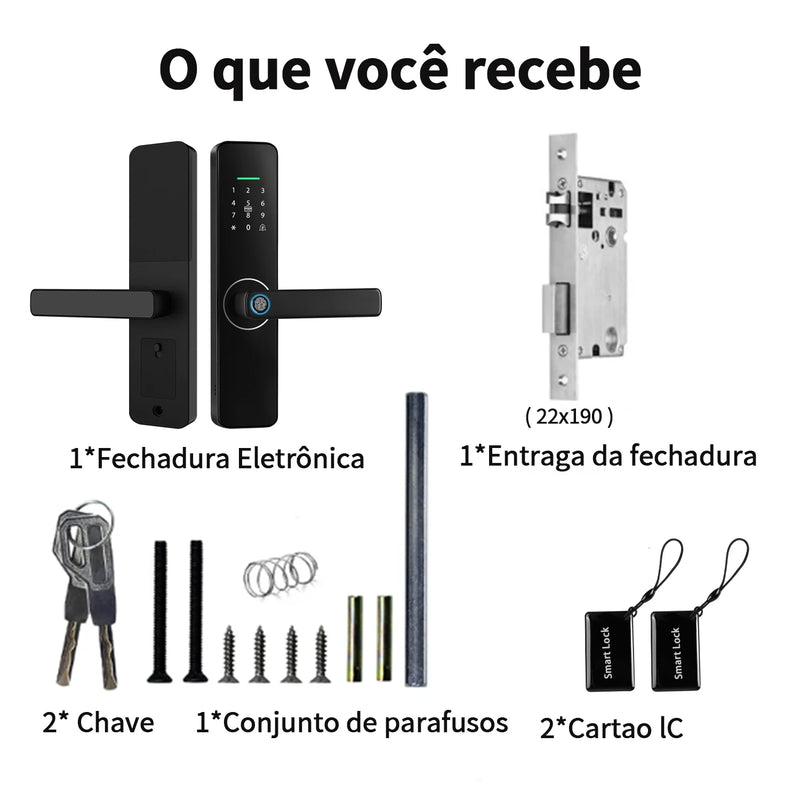 Do Brasil digital electronic lock tuya wifi smart lock biometric digital lock fingerprint lock for home house apartment