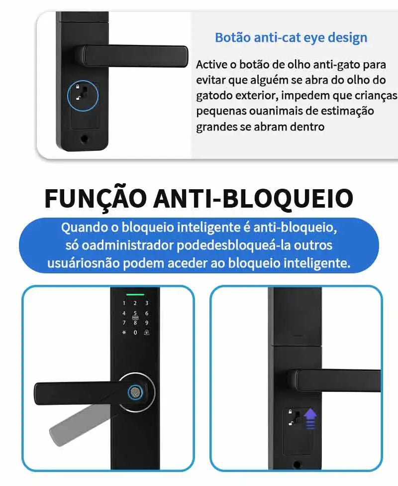 Do Brasil digital electronic lock tuya wifi smart lock biometric digital lock fingerprint lock for home house apartment