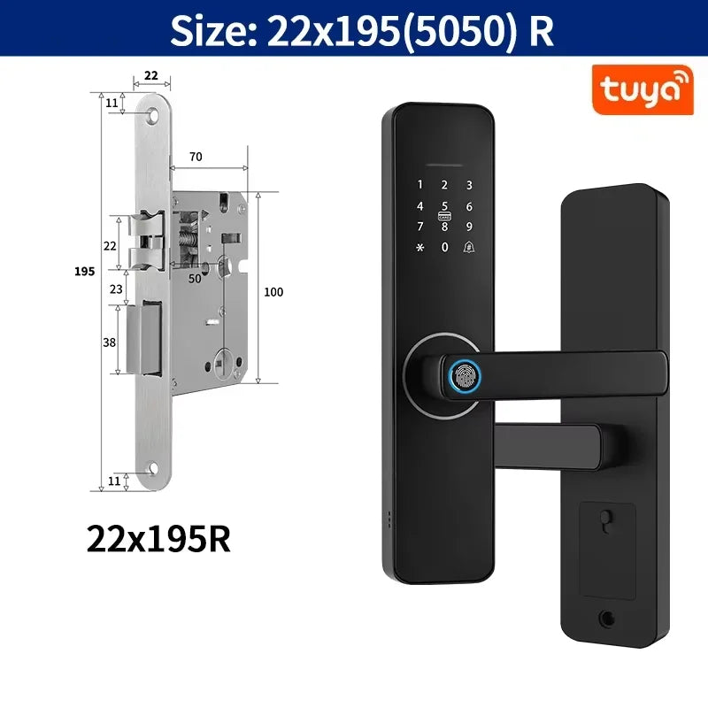 Do Brasil digital electronic lock tuya wifi smart lock biometric digital lock fingerprint lock for home house apartment