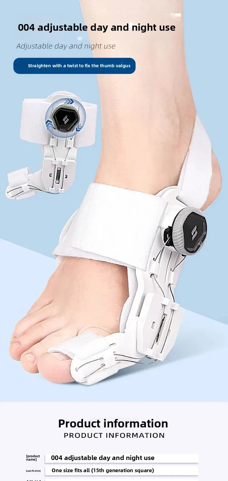 1PC Bunion Corrector Unisex Foot Hallux Valgus Braces Rotatable Toe Separator Straightener Adjustable Finger Toe Corrector