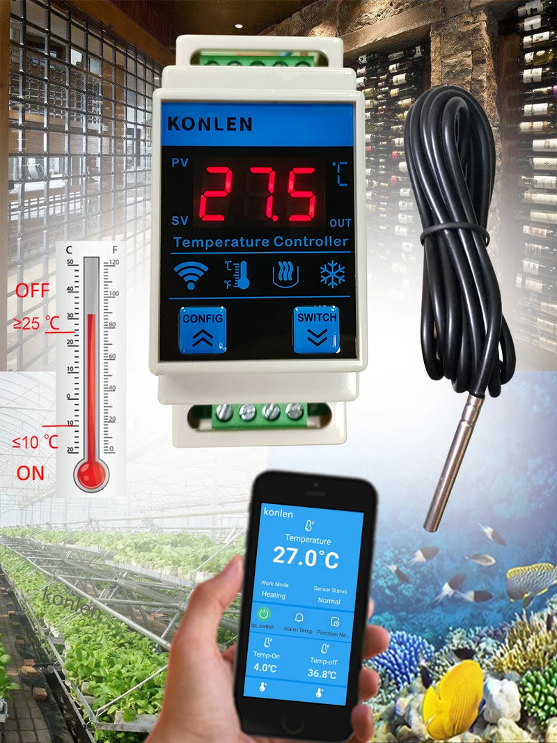 Tuya WIFI Temperature Sensor Thermometer Controller Freezer Fridge Heating Thermostat Smart Life Aquarium Incubator Temp Logger
