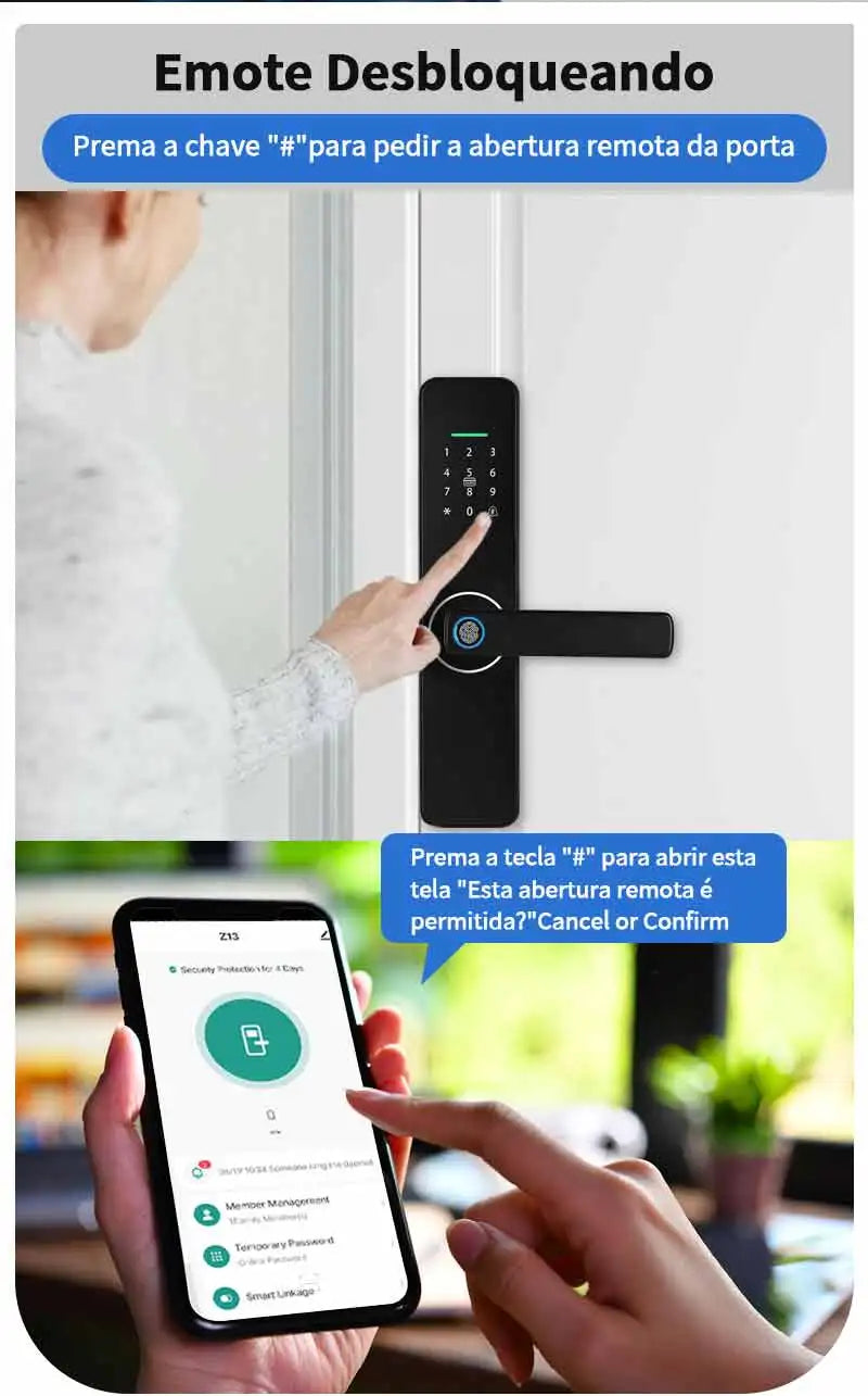 Do Brasil digital electronic lock tuya wifi smart lock biometric digital lock fingerprint lock for home house apartment