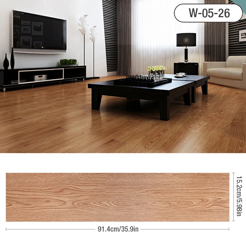 91x15cm 3D Sself-adhesive floor sticker Thicken Wood Grain Floor Wallpaper 3d Wall Sticker Waterproof room wear-resistant sticke