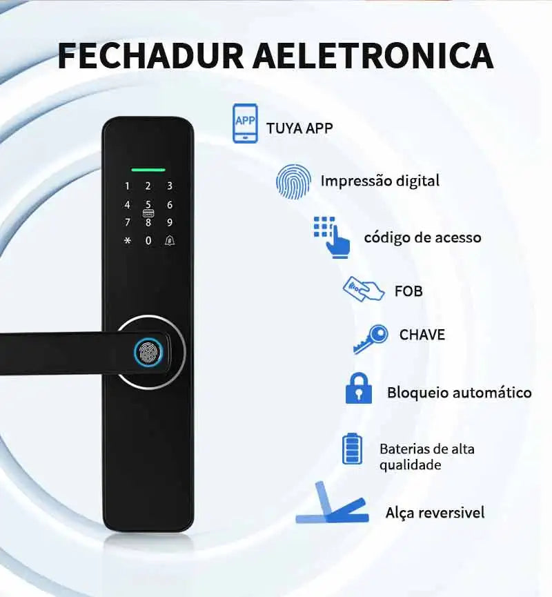 Do Brasil digital electronic lock tuya wifi smart lock biometric digital lock fingerprint lock for home house apartment