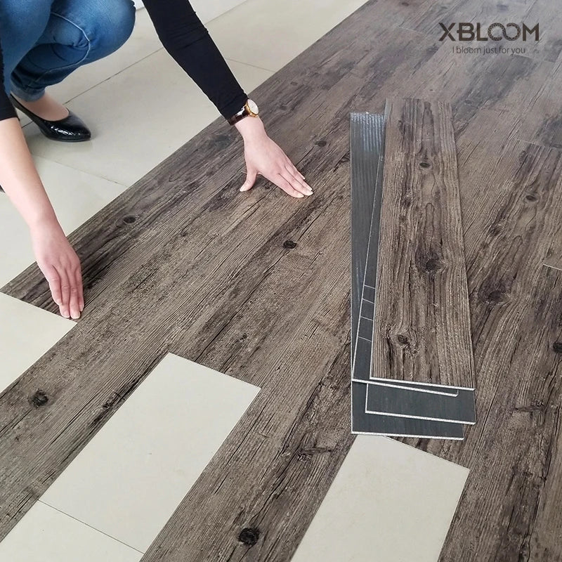 91x15cm 3D Sself-adhesive floor sticker Thicken Wood Grain Floor Wallpaper 3d Wall Sticker Waterproof room wear-resistant sticke