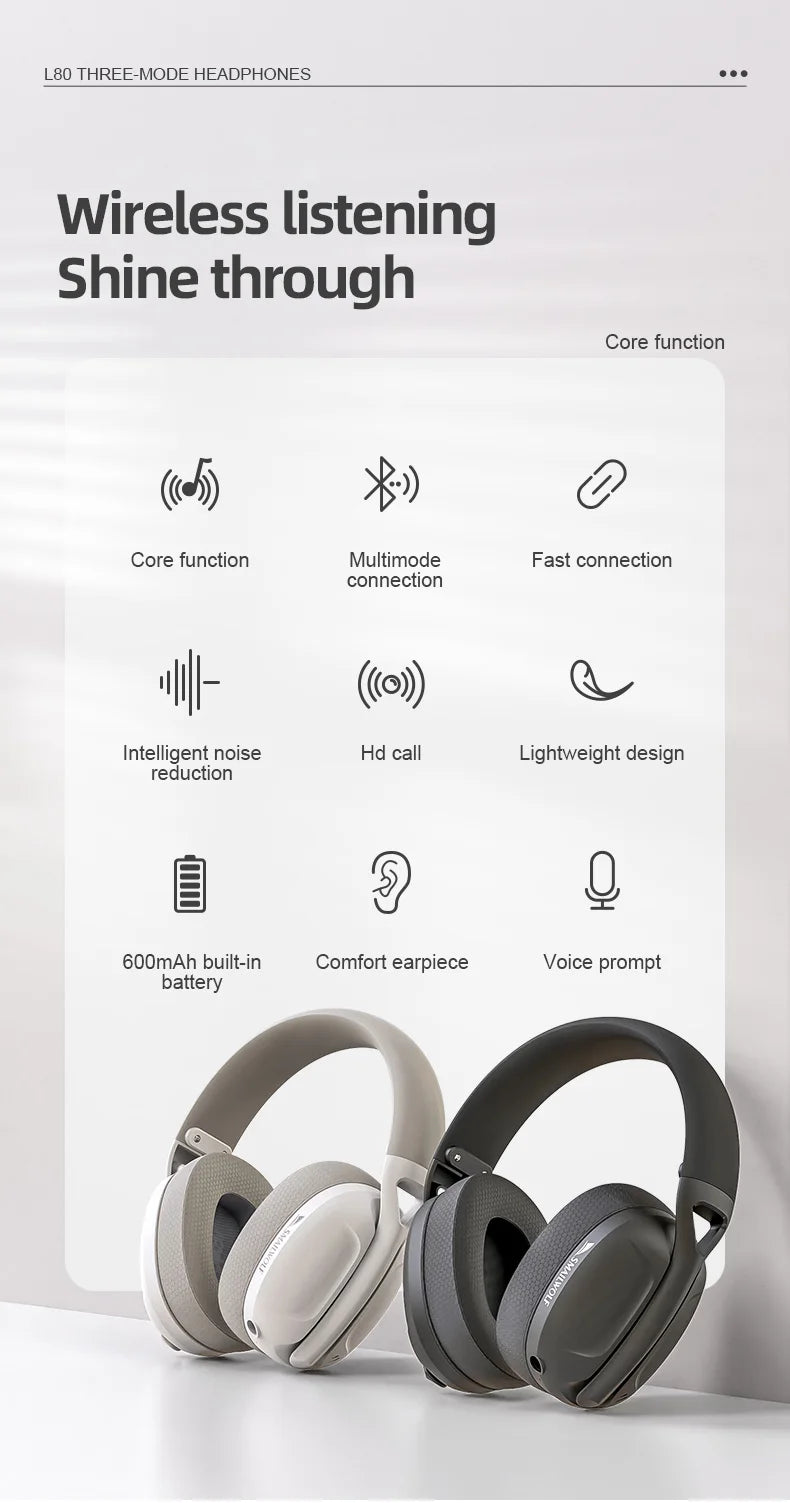 SMAILWOLF Bluetooth headset wireless wired three-mode with microphone lightweight entertainment game desktop laptop